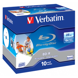 VERBATIM 43713 BD-R 25GB/6x/nyomtatható felület/egyszer írható Blu-Ray 10db/csomag