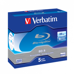 VERBATIM 43715 BD-R 25GB/6x/fehér-kék írható felület/egyszer írható Blu-Ray 5db/csomag