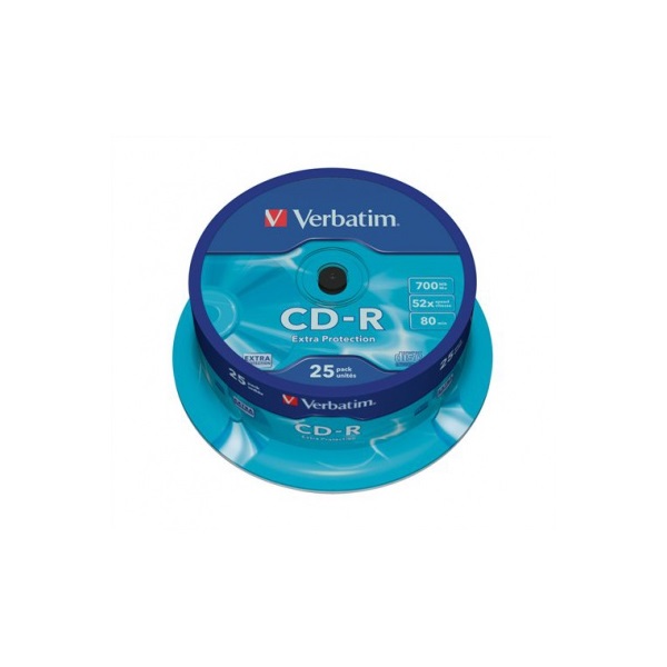 VERBATIM 43432 CD-R 700MB/52x/extra protection írható felület/egyszer írható CD 25db/csomag