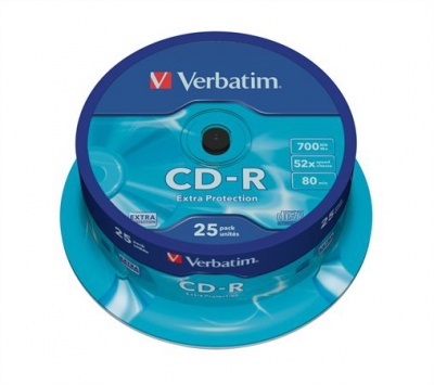 VERBATIM 43432 CD-R 700MB/52x/extra protection írható felület/egyszer írható CD 25db/csomag