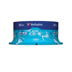 VERBATIM 43352 CD-R 700MB/52x/crystal ezüst írható felület/egyszer írható CD 25db/csomag