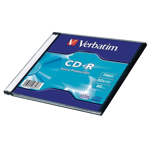 VERBATIM 43347 CD-R 700MB/52x/extra protection írható felület/egyszer írható CD 1db (műanyag tokos)