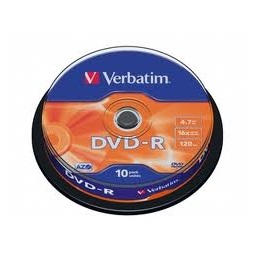 VERBATIM 43523 DVD-R 4,7GB/16x/matt ezüst írható felület/egyszer írható DVD 10db/csomag