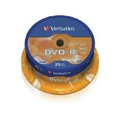 VERBATIM 43522 DVD-R 4,7GB/16x/matt ezüst írható felület/egyszer írható DVD 25db/csomag