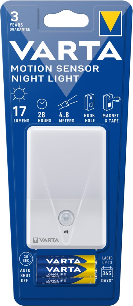 Varta 16624101421 Motion Sensor Night Light éjjeli lámpa + 3db AAA elem