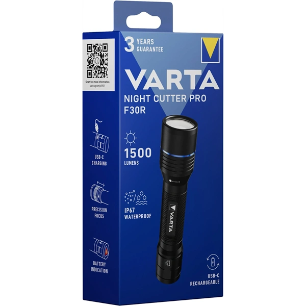 Varta 18921101111 Night Cutter Pro F30R LED újratölthető zseblámpa