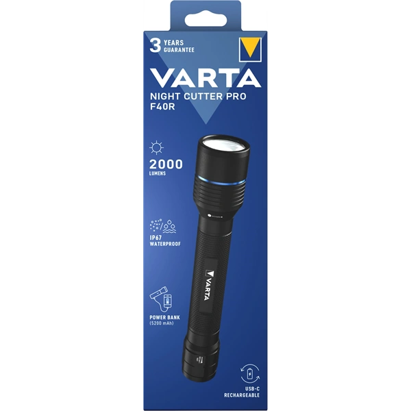 Varta 18922101111 Night Cutter Pro F40R LED újratölthető zseblámpa