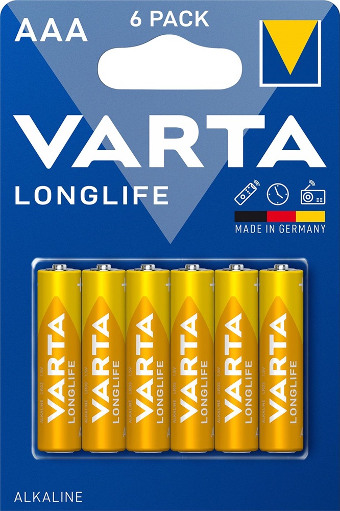 Varta 4103101416 Longlife AAA (LR03) alkáli mikro ceruza elem 6db/bliszter