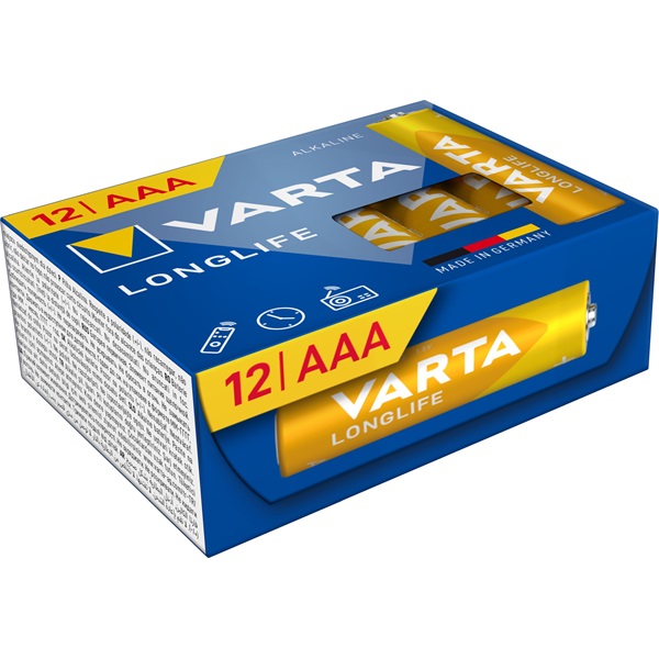 Varta 4103301132 Longlife mikro AAA (LR03) elem 12db/csomag (műanyagmentes csomagolás)
