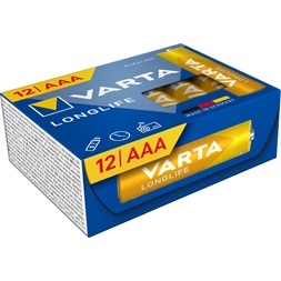 Varta 4103301132 Longlife mikro AAA (LR03) elem 12db/csomag (műanyagmentes csomagolás)