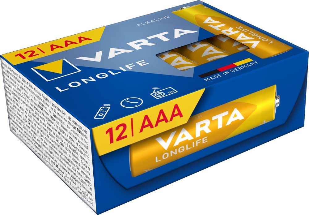Varta 4103301132 Longlife mikro AAA (LR03) elem 12db/csomag (műanyagmentes csomagolás)