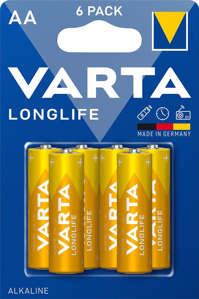 Varta 4106101436 Longlife AA (LR06) alkáli mikro ceruza elem 6db/bliszter