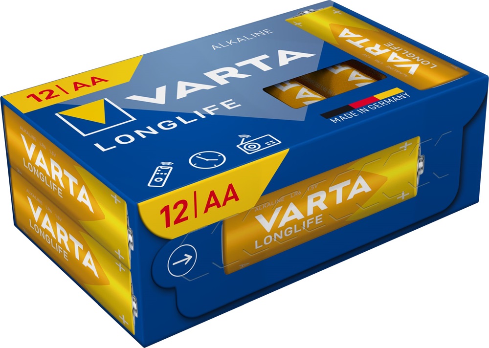 Varta 4106301132 Longlife ceruza AA (LR06) elem 12db/csomag (műanyagmentes csomagolás)