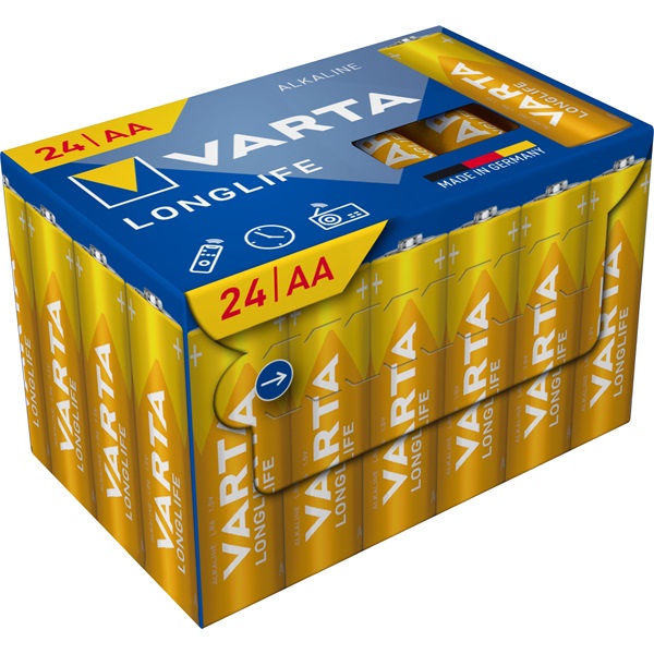 VARTA 4106301134 Longlife AA (LR06) ceruzaelem 24db/csomag (műanyagmentes csomagolás)