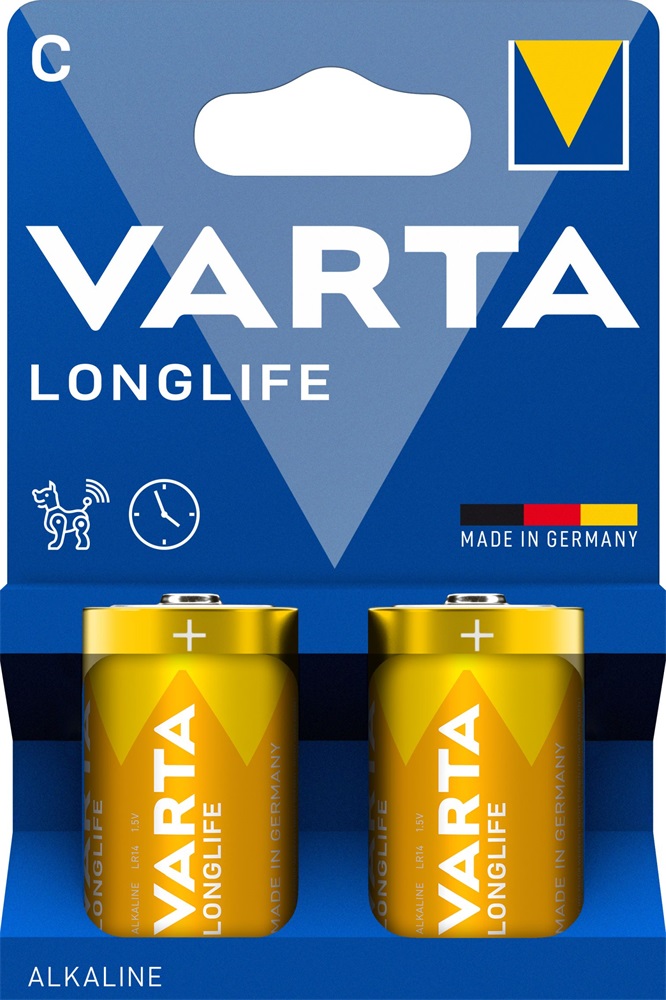 Varta 4114101422 Longlife bébi C (LR14) elem 2db/csomag (műanyagmentes csomagolás)