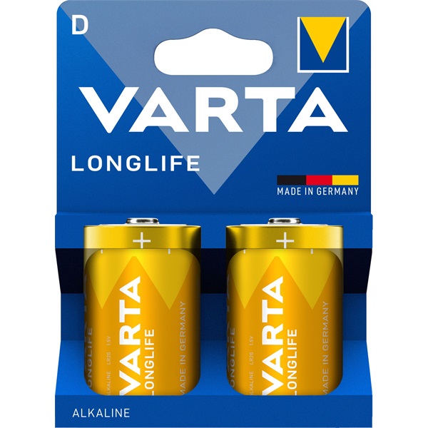 Varta 4120101422 Longlife góliát D (LR20) elem 2db/csomag (műanyagmentes csomagolás)