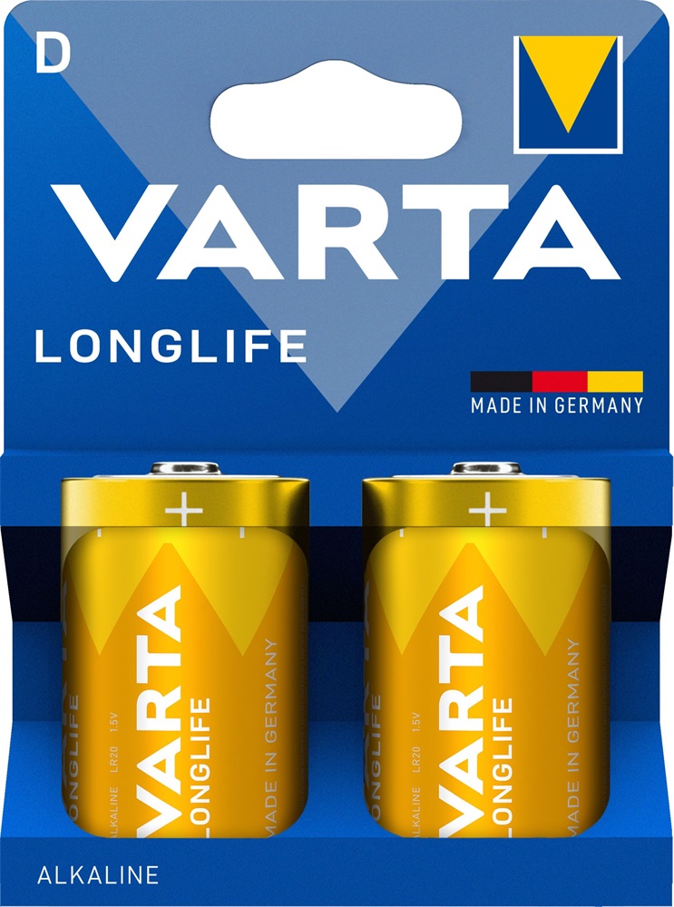 Varta 4120101422 Longlife góliát D (LR20) elem 2db/csomag (műanyagmentes csomagolás)