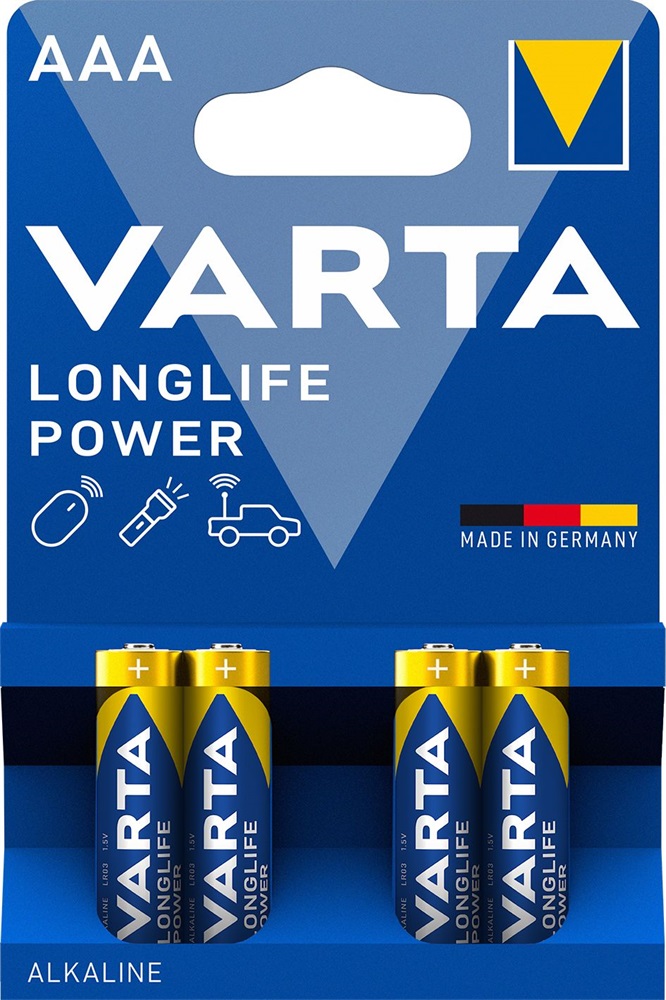 Varta 4903121414 Longlife Power AAA (LR03) alkáli mikro ceruza elem 4db/bliszter
