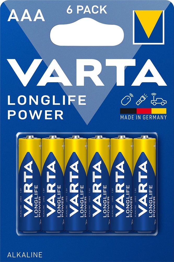 Varta 4903121446 Longlife Power AAA (LR03) alkáli mikro ceruza elem 6 db/bliszter