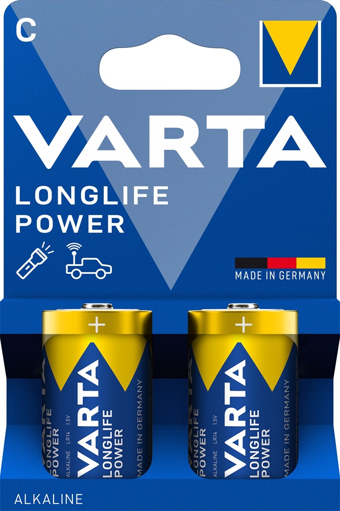 Varta 4914121422 Longlife Power bébi C (LR14) elem 2db/csomag (műanyagmentes csomagolás)