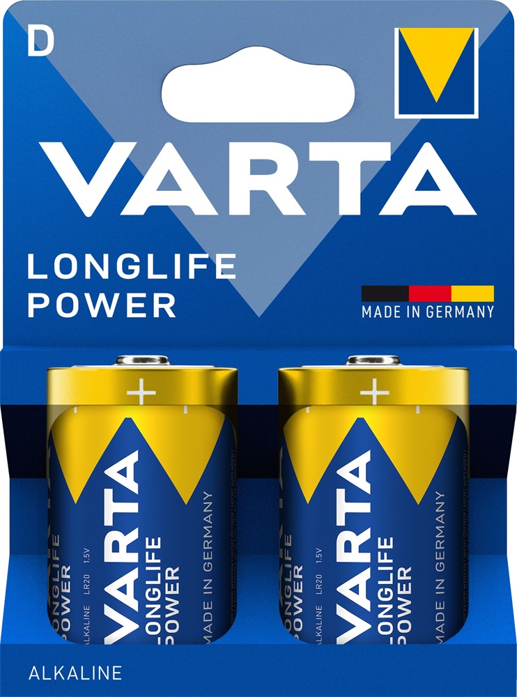 Varta 4920121422 Longlife Power góliát D (LR20) elem 2db/csomag (műanyagmentes csomagolás)
