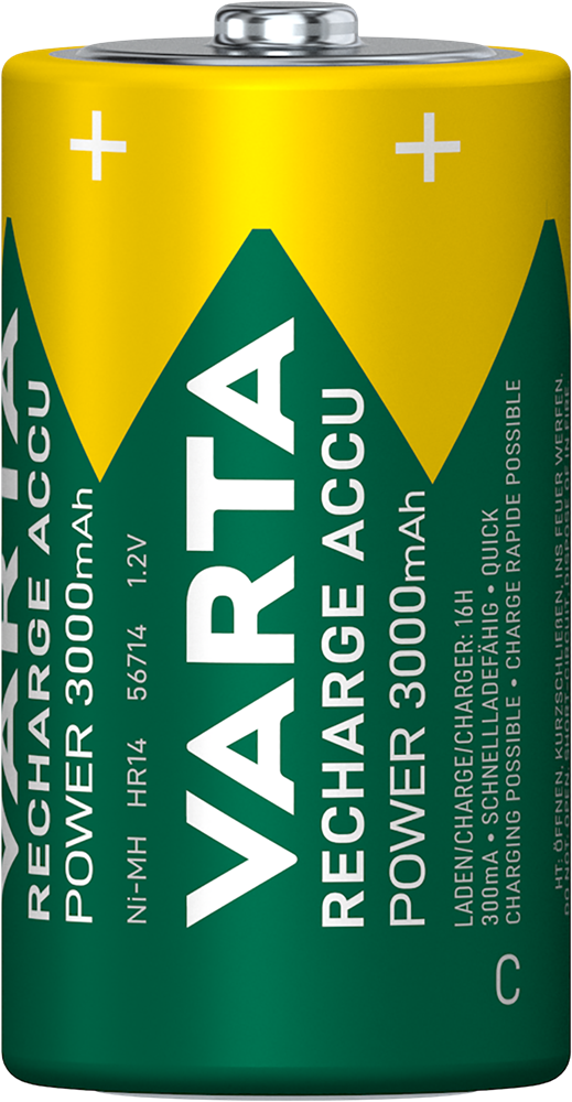 Varta 56714101412 Power bébi C 3000mAh akkumulátor 2db/csomag (műanyagmentes csomagolás)