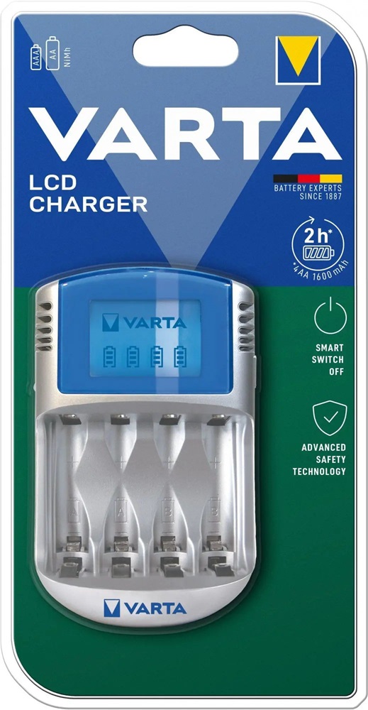 Varta 57070201401 LCD akkumulátor nélküli töltő + 12V autóadapter