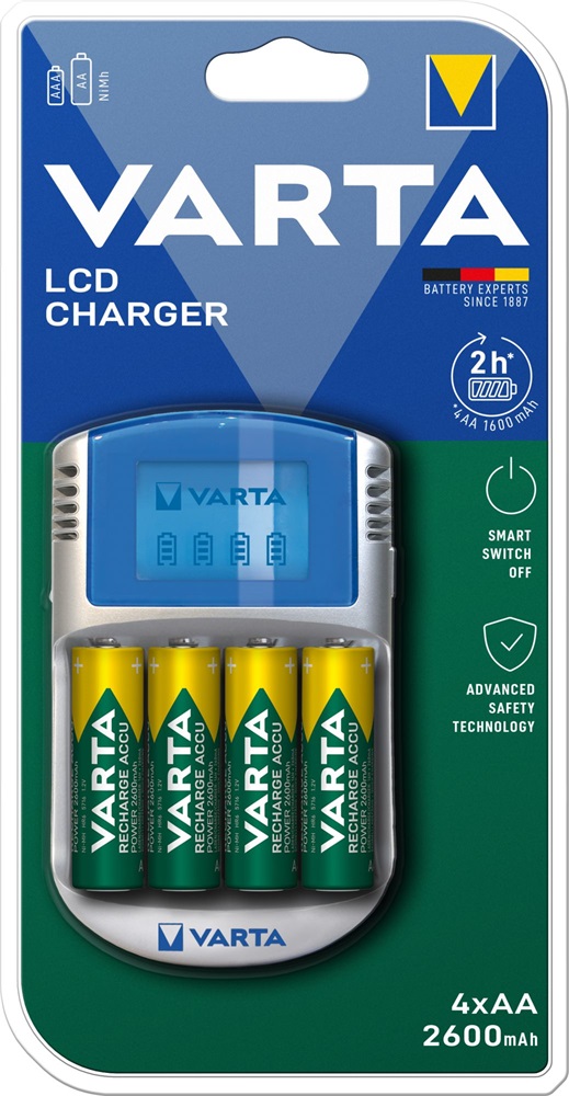 Varta 57070201451 LCD Töltő + 4x2600mAh Ready2use akkumulátor