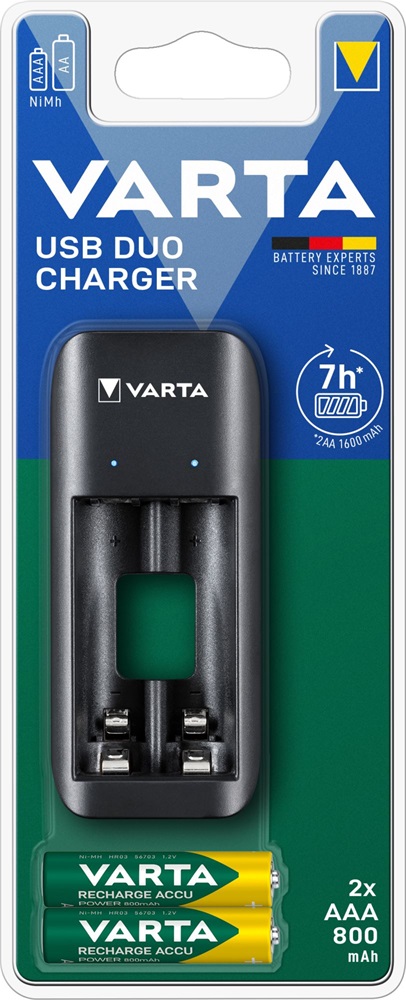 Varta 57651201421 Value USB Duo töltő + 2db AAA 800 mAh akkumulátor