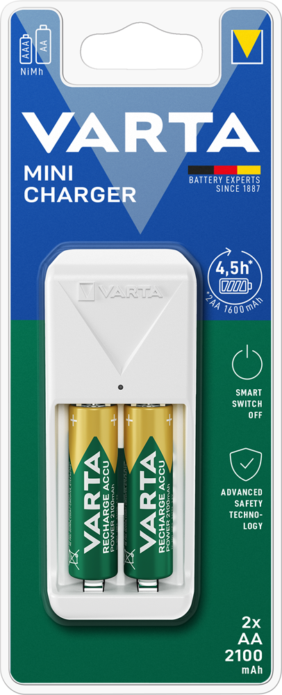 Varta 57656101451 Mini töltő + 2 db AA 2100 mAh akkumulátor
