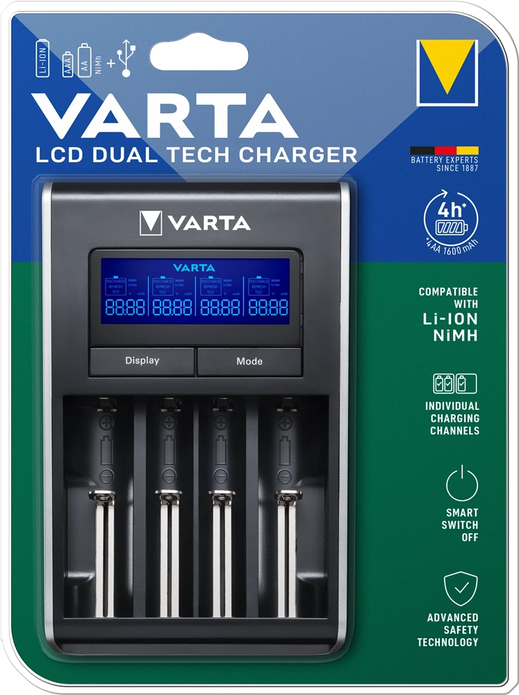 Varta 57676101401 LCD Dual Tech akkumulátor nélküli töltő