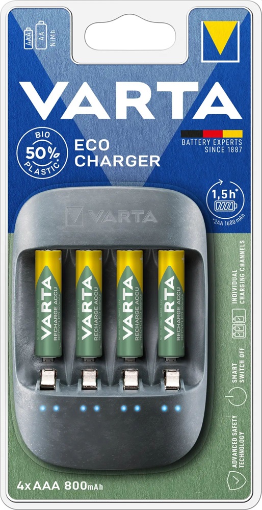 Varta 57680101421 ECO töltő + 4db AAA 800 mAh akkumulátor