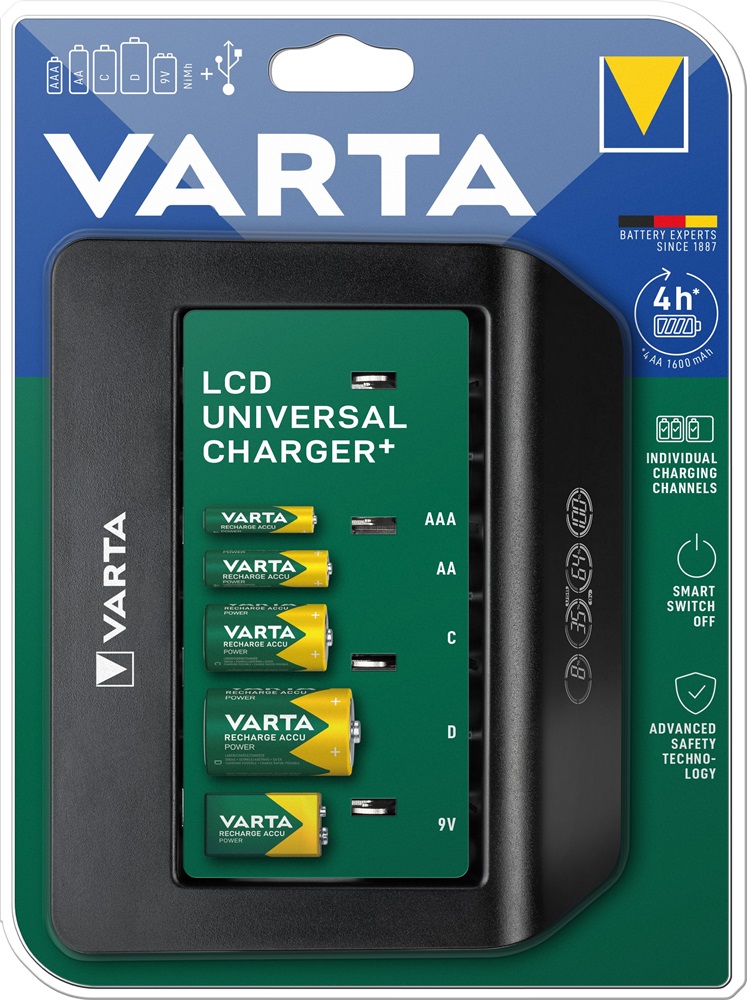 Varta 57688101401 LCD Universal Charger akku töltő