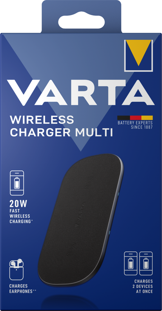 Varta 57906101111 Wireless Charger Multi vezeték nélküli dupla gyorstöltő