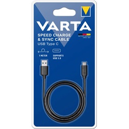 Varta 57944101401 1m USB - Type C fekete adat- és töltőkábel