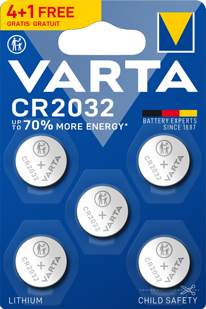 Varta 6032101495 CR2032 lítium gombelem 4+1db/bliszter