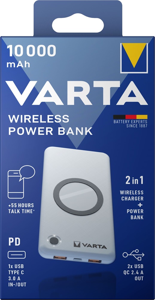Varta Wireless 57913101111 hordozható 10000mAh power bank