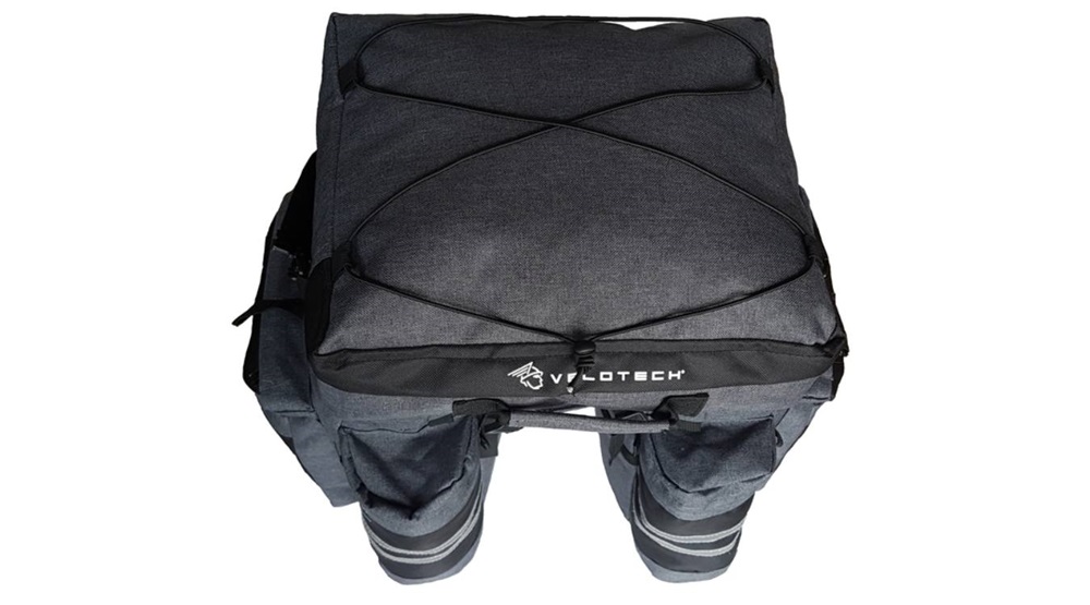 Velotech 45150 szürke három részes kerékpár túratáska