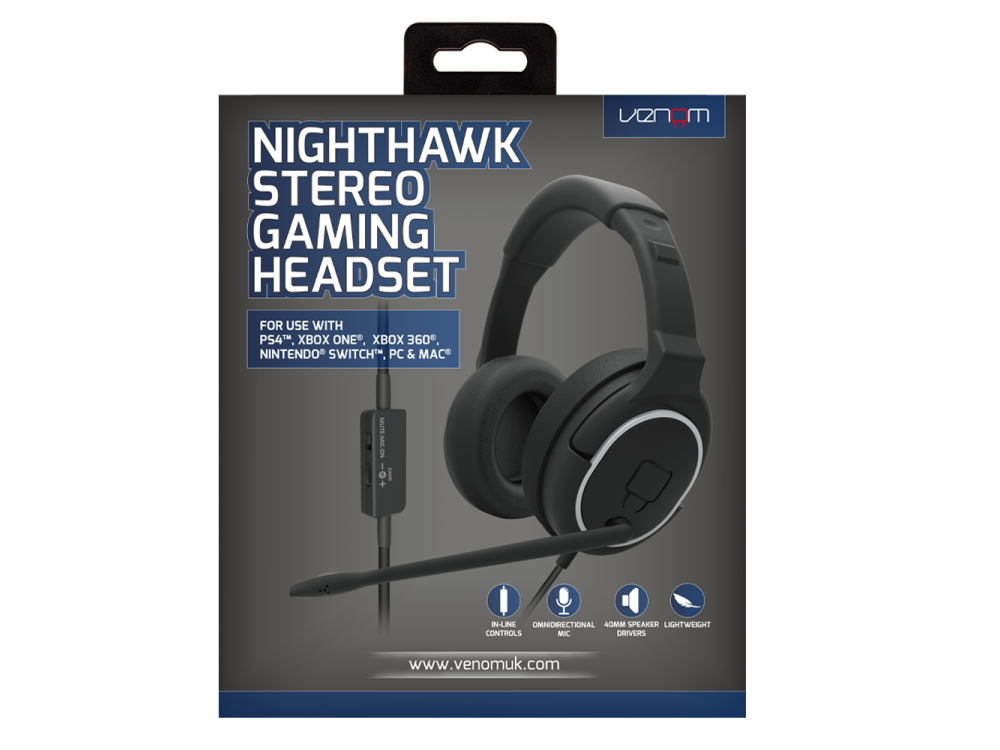 Venom VS2855 Nighthawk fekete gamer headset