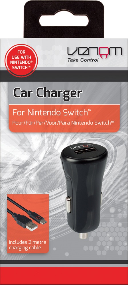Venom VS4795 Nintendo Switch USB autós töltő + 2 méter Type-C töltőkábel