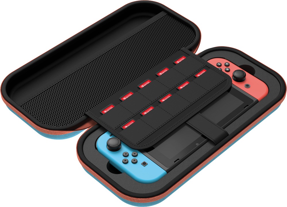 Venom VS4955 Nintendo Switch 2/Switch/OLED/Lite kék-narancs hordtáska + Switch 2 kijelzővédő fólia