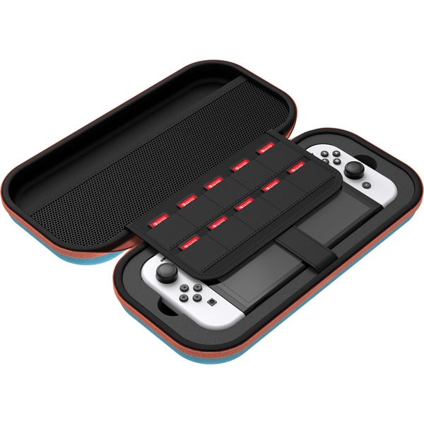 Venom VS4955 Nintendo Switch 2/Switch/OLED/Lite kék-narancs hordtáska + Switch 2 kijelzővédő fólia