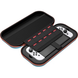 Venom VS4955 Nintendo Switch 2/Switch/OLED/Lite kék-narancs hordtáska + Switch 2 kijelzővédő fólia