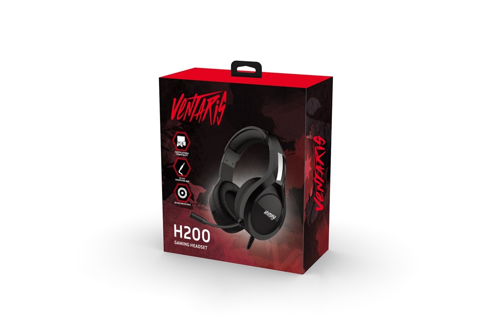 Ventaris H200 PS4 fekete gamer headset