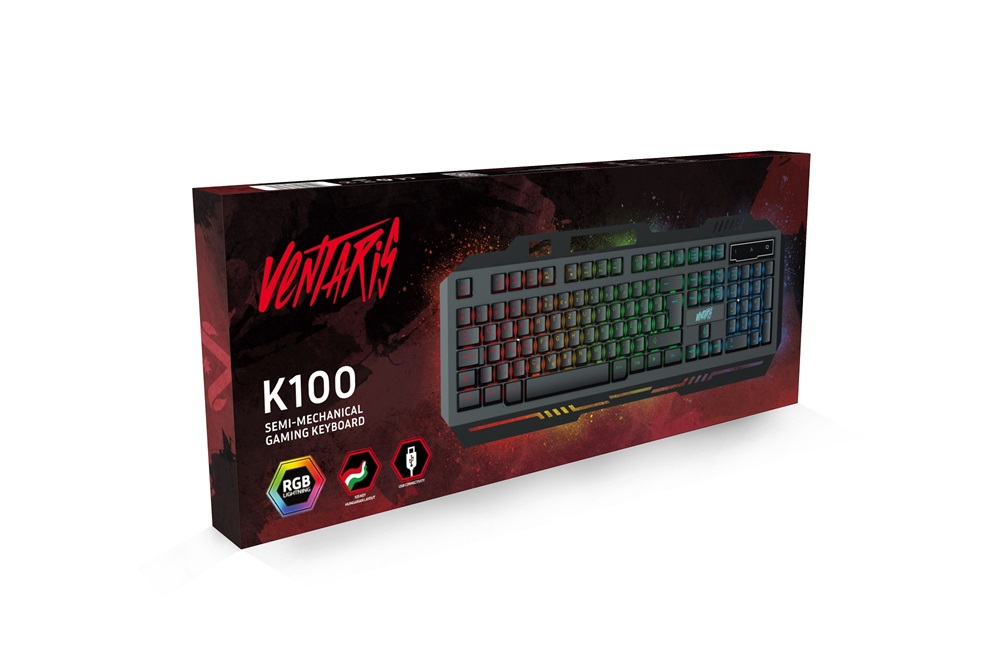 Ventaris K100 RGB HUN gamer billentyűzet