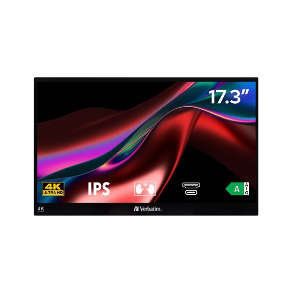 Verbatim 17,3" 32239 PMT-17-4K UHD hordozható érintőkijelzős monitor
