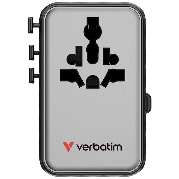 Verbatim 30191 Charge n Travel 100W fekete univerzális utazó adapter USB-C kábellel