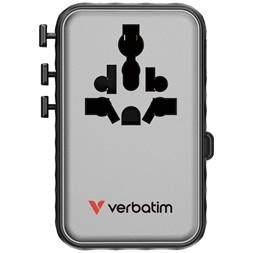 Verbatim 30191 Charge n Travel 100W fekete univerzális utazó adapter USB-C kábellel