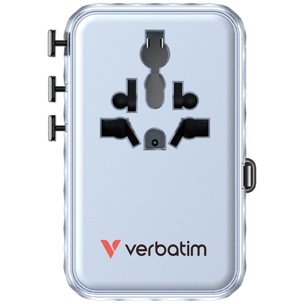 Verbatim 30192 Charge n Travel 100W kék univerzális utazó adapter USB-C kábellel