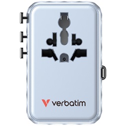 Verbatim 30192 Charge n Travel 100W kék univerzális utazó adapter USB-C kábellel